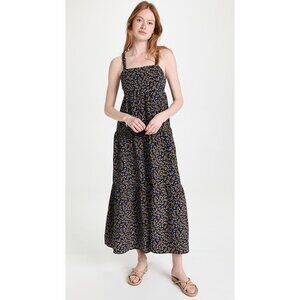 Moon River Floral Tiered Square Neck Maxi Dress Womens Size M Boho Cottagecore